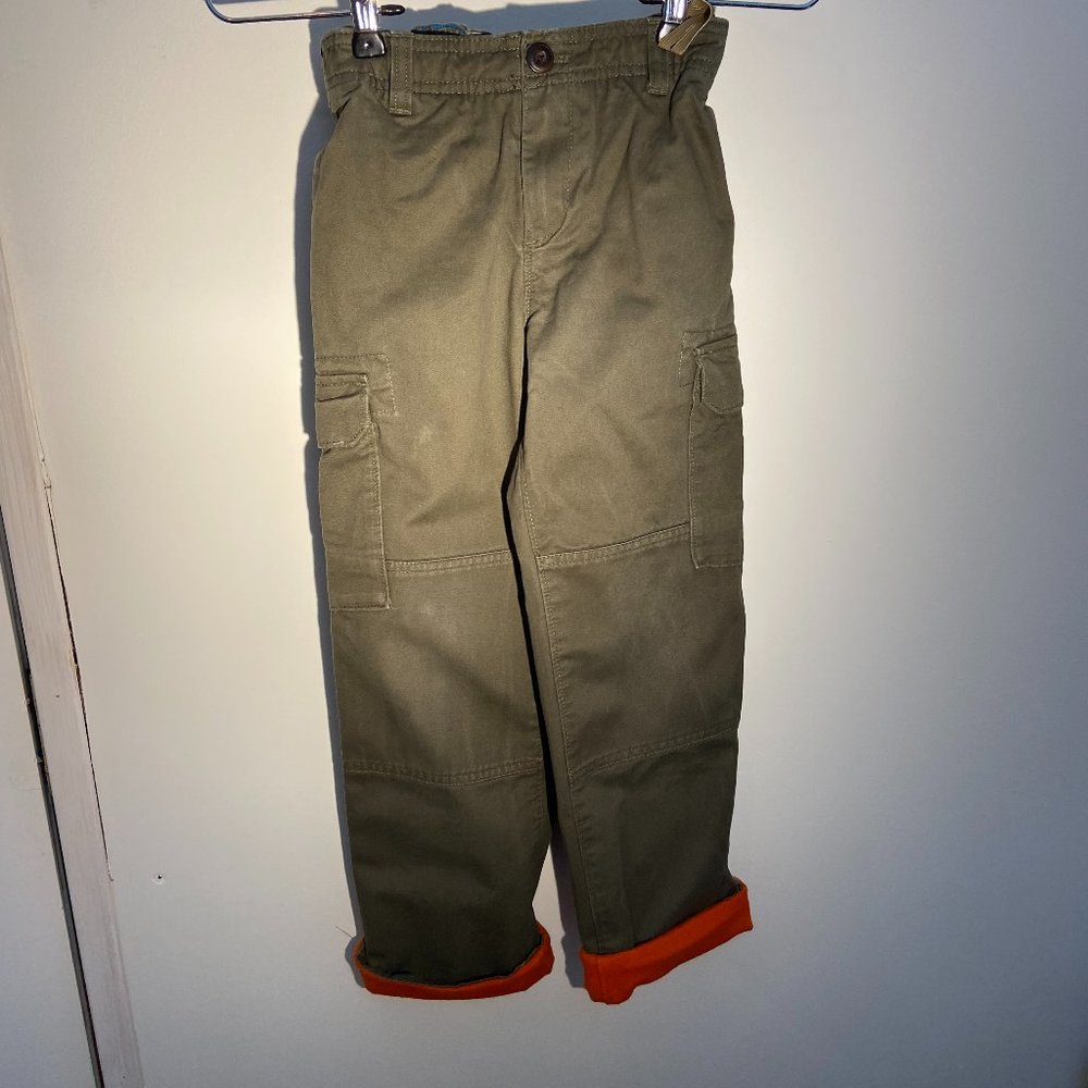 Lands End Lined Cargo Pants - Olive - Size 7 Slim